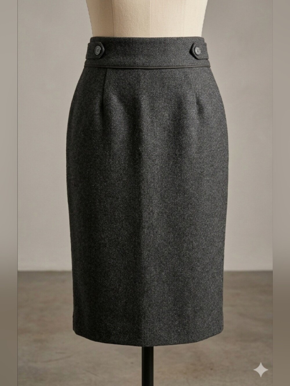 MEXX Charcoal Gray Wool-blend Straight Pencil Skirt Sz 12